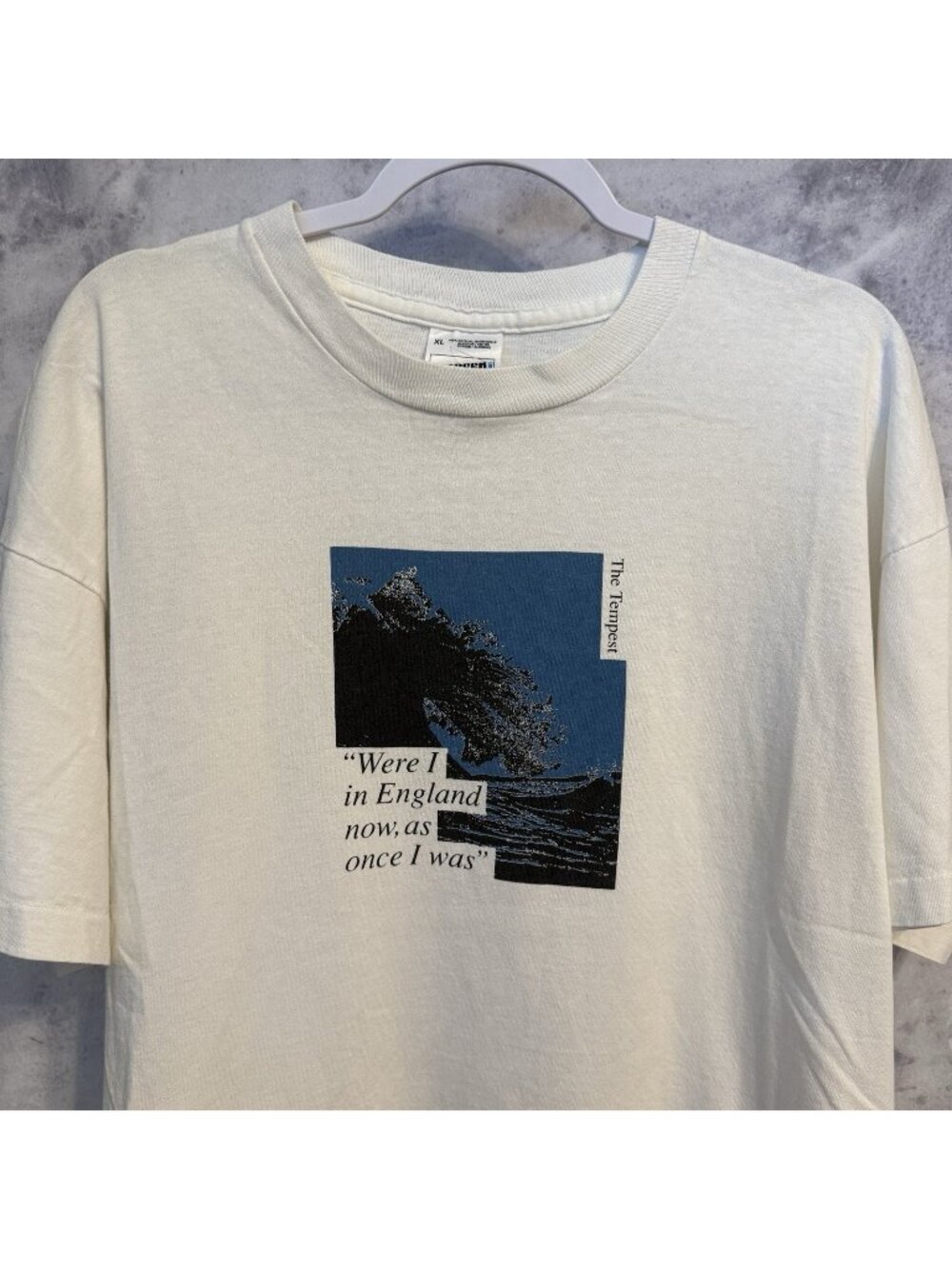 Vintage William Shakespeare The Tempest Promo Shirt XL White Literature Play Art